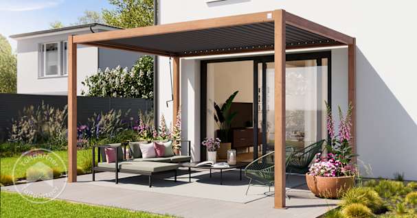 Pergola på altan, i trädgård eller på balkong