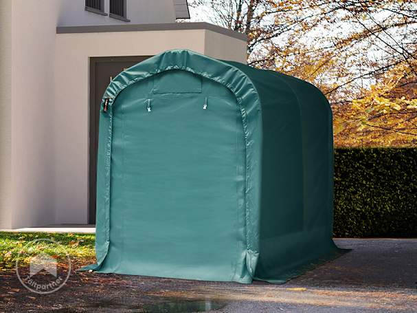 Cykelgaraget kan enkelt öppnas och stängas