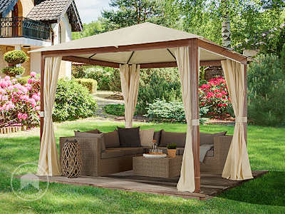Slap af i den naturlige havepavillon