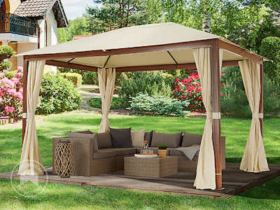 Den naturglade havepavillon med presenningtag