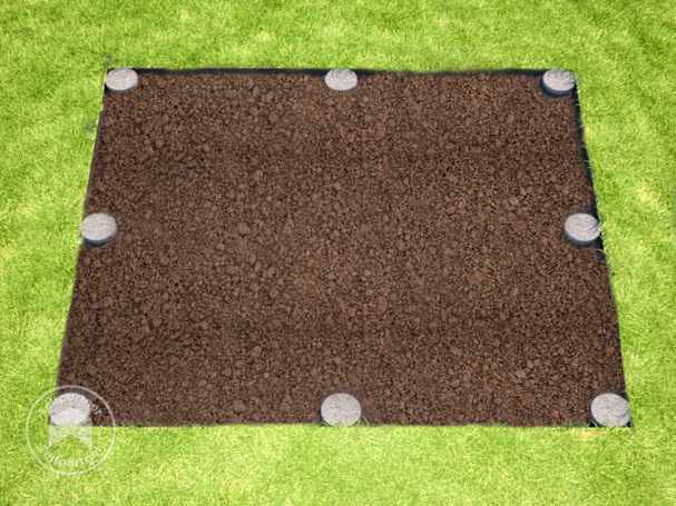 Byg punktfundamenter på drivhusets hjørner