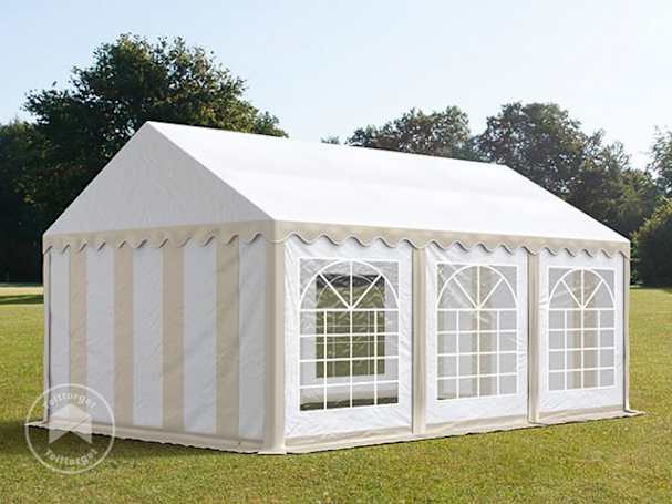 Kjøp en beige-hvitt partytent