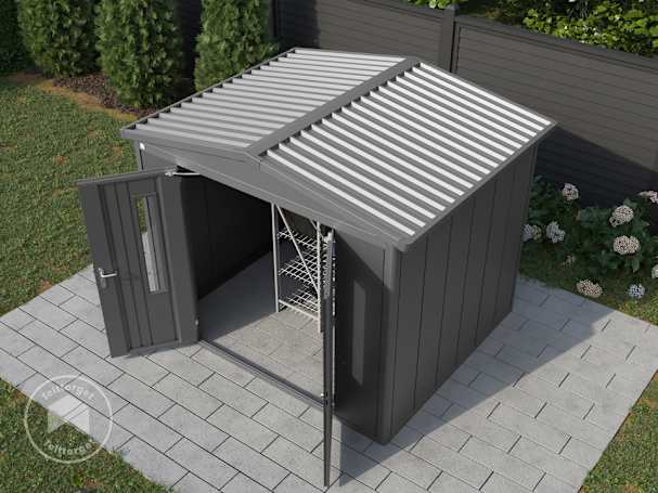 Redskapsbod med dobbelt skråtak