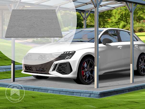 hvit carport for bil