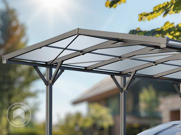 En moderne carport i aluminium