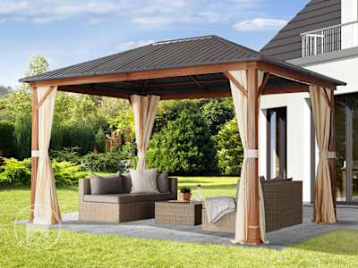 Gazebo da giardino effetto legno