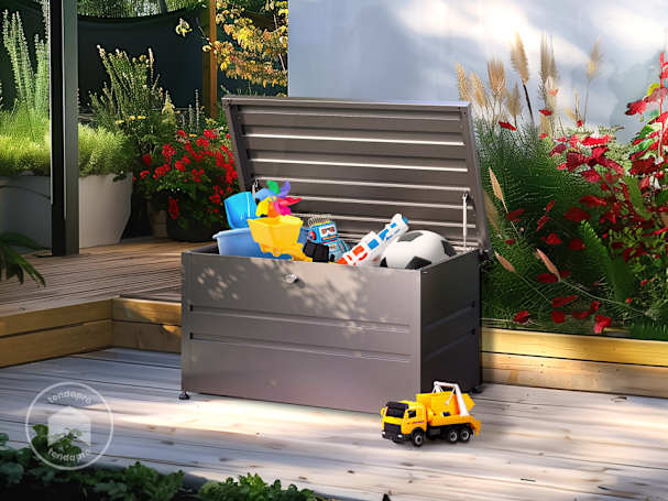 Panca portaoggetti per esterno con giochi