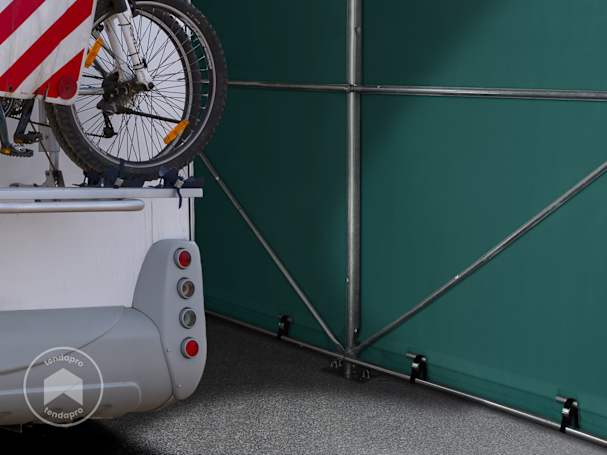 Tenda garage per camper con struttura in metallo