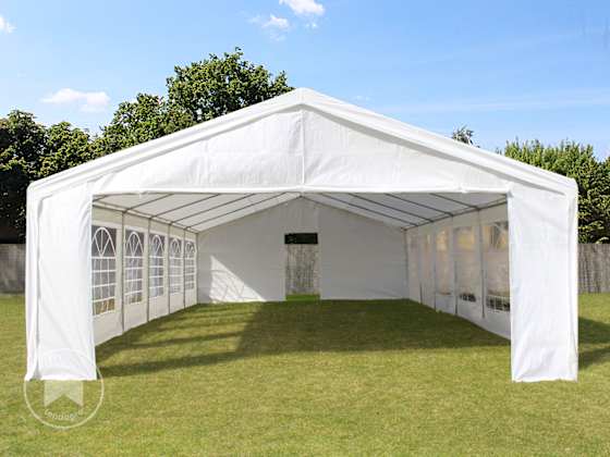 3x6m tendone per feste, PVC 750, telaio perimetrale, bianco-blu | Leroy
