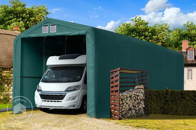 tenda garage con camper