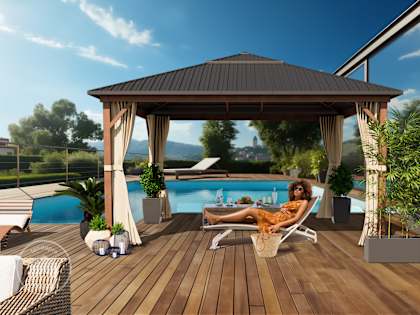 Gazebo come copertura per piscina