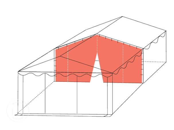 Parete divisoria 4 x 2m ignifuga per tendoni, gazebo