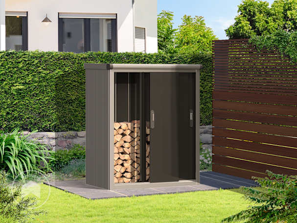 armadio da esterno con legnaia