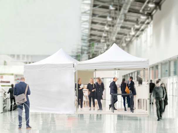 gazebo flessibile per stand fieristico