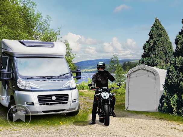 tenda garage mobile per moto e biciclette