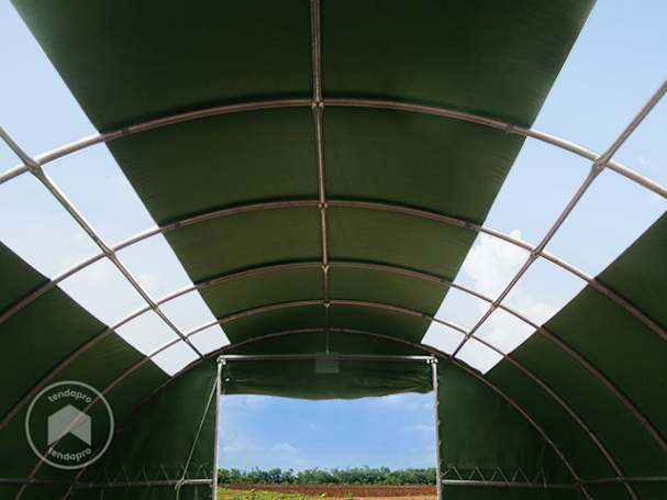 tunnel agricolo con lucernari in pvc