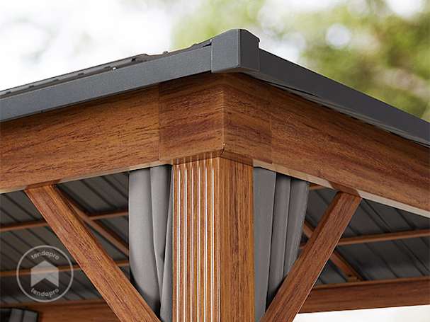 Gazebo effetto legno elegante