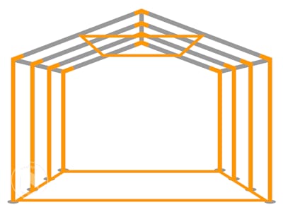 Desenho de uma estrutura extra resistente para tendas de festa