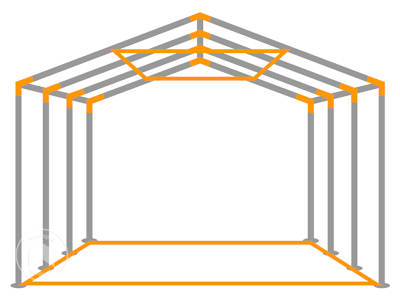 Desenho de uma estrutura reforçada para uma tenda de festas