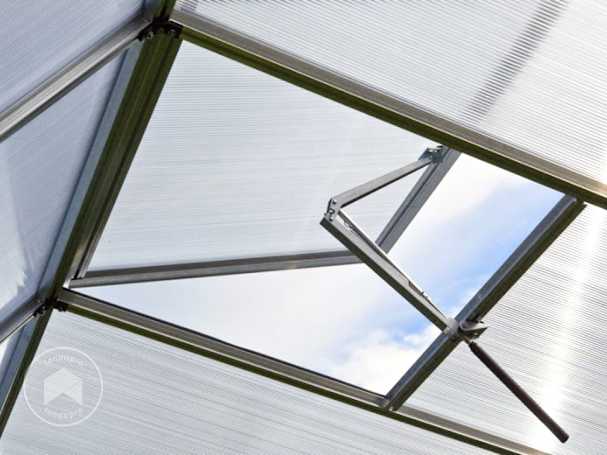 Ventilar automaticamente as plantas na estufa com um dispositivo de abertura de janelas