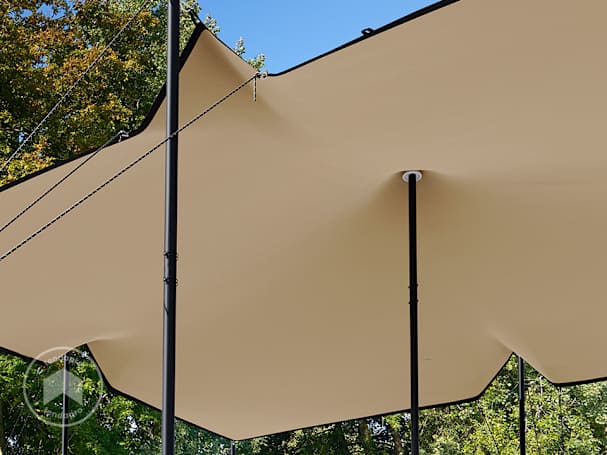 Tenda beduína bege para um ambiente tranquilo, natural e acolhedor